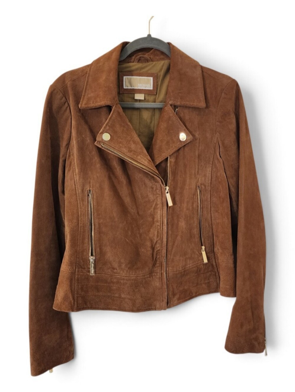 Michael Kors Brown Suede Moto Jacket